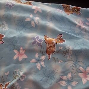 Blue Floral Bambi Print Scrub Top Size 2x